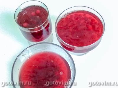 Десерт из красной смородины в желе из вина Десерт из красной смородины в желе из вина