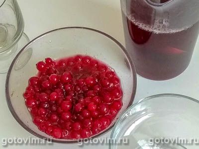 Десерт из красной смородины в желе из вина Десерт из красной смородины в желе из вина
