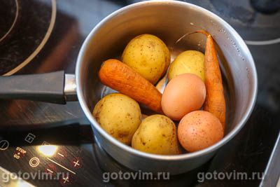 Салат Оливье с говяжьим сердцем